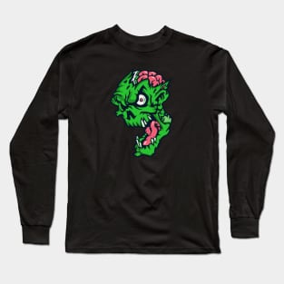 Gnarly Zombie Head Long Sleeve T-Shirt